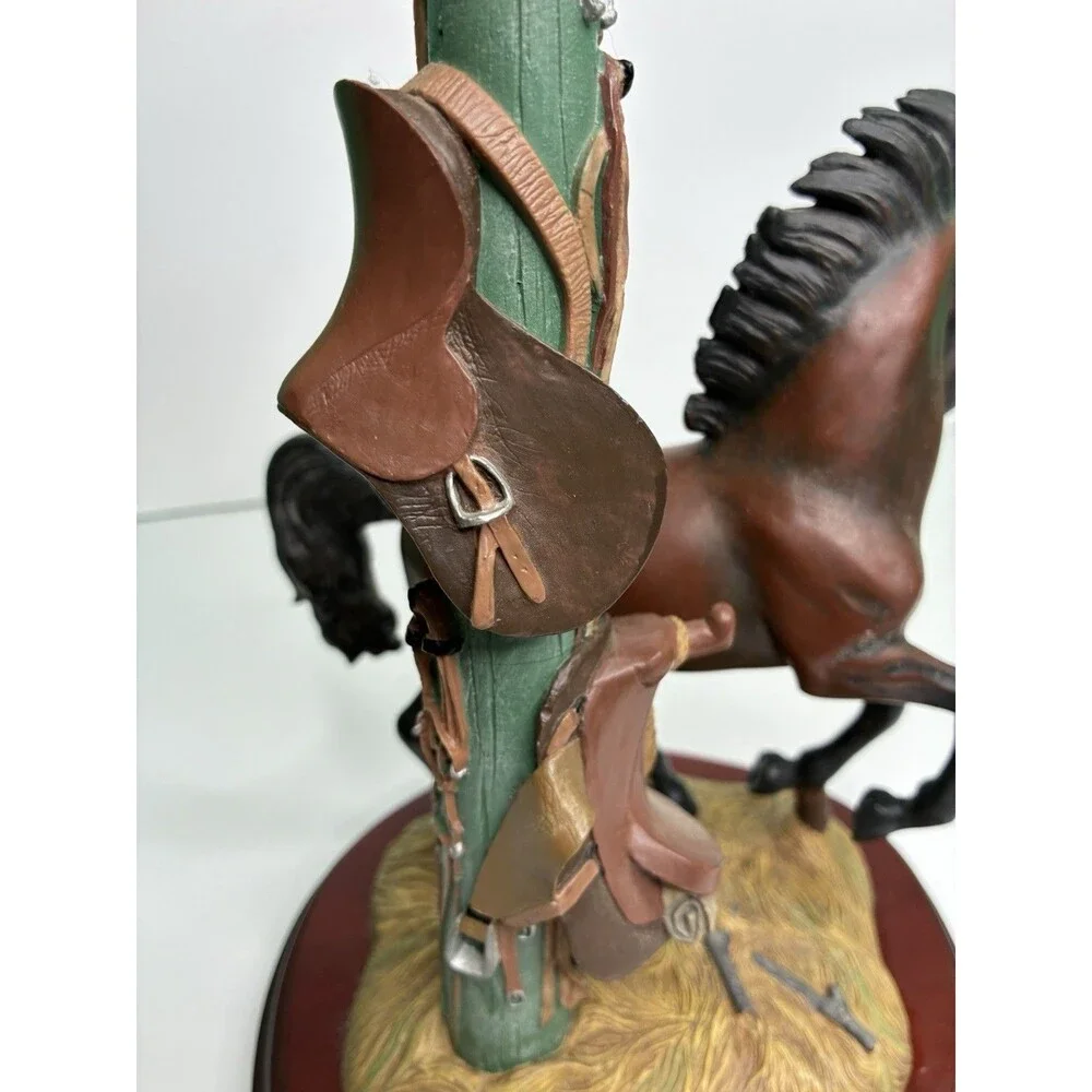 Danbury Mint Noble Brown Stallion Candlestick Holder By Gianni Benveuti